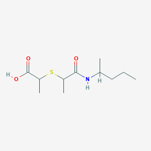 molecular formula C11H21NO3S B12111192 Propanoic acid, 2-[[1-methyl-2-[(1-methylbutyl)amino]-2-oxoethyl]thio]- CAS No. 1218627-82-7