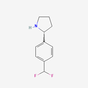 molecular formula C11H13F2N B12111196 (R)-2-(4-(Difluoromethyl)phenyl)pyrrolidine 