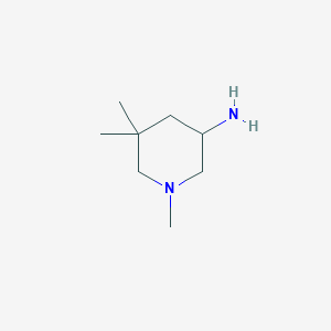 molecular formula C8H18N2 B12111246 1,5,5-Trimethylpiperidin-3-amine CAS No. 588713-90-0