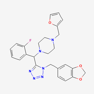 1-[[1-(1,3-Benzodioxol-5-ylmethyl)-5-tetrazolyl]-(2-fluorophenyl)methyl]-4-(2-furanylmethyl)piperazine