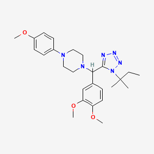 molecular formula C26H36N6O3 B1211126 1-[(3,4-Dimethoxyphenyl)-[1-(2-methylbutan-2-yl)-5-tetrazolyl]methyl]-4-(4-methoxyphenyl)piperazine 