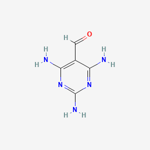 molecular formula C5H7N5O B12111263 2,4,6-Triaminopyrimidine-5-carbaldehyde CAS No. 88075-69-8