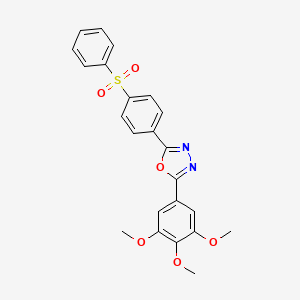 molecular formula C23H20N2O6S B1211127 2-[4-(苯磺酰基)苯基]-5-(3,4,5-三甲氧基苯基)-1,3,4-噁二唑 