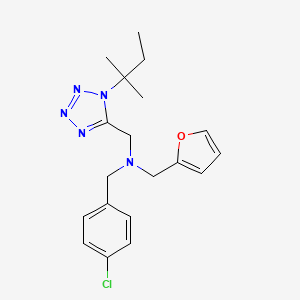 1-(4-chlorophenyl)-N-(2-furanylmethyl)-N-[[1-(2-methylbutan-2-yl)-5-tetrazolyl]methyl]methanamine