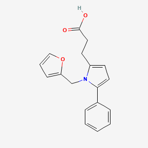 molecular formula C18H17NO3 B1211133 3-[1-(2-Furanylmethyl)-5-phenyl-2-pyrrolyl]propanoic acid 