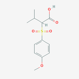 molecular formula C12H16O5S B12111394 Butanoic acid, 2-[(4-methoxyphenyl)sulfonyl]-3-methyl- CAS No. 134649-63-1