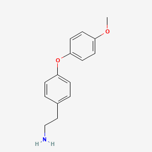 molecular formula C15H17NO2 B12111407 2-[4-(4-Methoxyphenoxy)phenyl]ethan-1-amine 