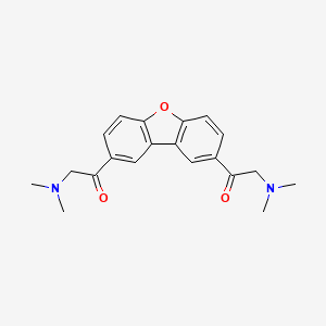 molecular formula C20H22N2O3 B1211144 2,8-Bis(2-(dimethylamino)acetyl)dibenzofuran dihydrochloride CAS No. 65322-76-1