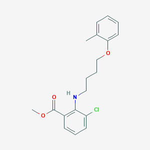 molecular formula C19H22ClNO3 B12111444 Benzoic acid, 3-chloro-2-[[4-(2-methylphenoxy)butyl]amino]-, methyl ester CAS No. 937685-34-2