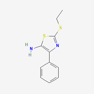molecular formula C11H12N2S2 B12111450 2-(Ethylsulfanyl)-4-phenyl-1,3-thiazol-5-amine 