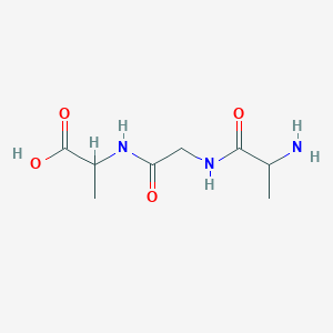 molecular formula C8H15N3O4 B12111470 2-[[2-(2-Aminopropanoylamino)acetyl]amino]propanoic acid 