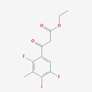molecular formula C12H11F2IO3 B12111481 ethyl 3-(2,5-difluoro-4-iodo-3-Methylphenyl)-3-oxopropanoate 