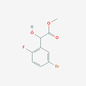 molecular formula C9H8BrFO3 B12111491 Methyl 2-(5-bromo-2-fluorophenyl)-2-hydroxyacetate 