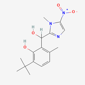 molecular formula C16H21N3O4 B1211150 1H-Imidazole-2-methanol, alpha-(3-(1,1-dimethylethyl)-2-hydroxy-6-methylphenyl)-1-methyl-5-nitro- CAS No. 149396-91-8