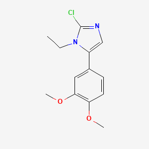 molecular formula C13H15ClN2O2 B12111548 1H-Imidazole, 2-chloro-5-(3,4-dimethoxyphenyl)-1-ethyl- CAS No. 1049118-59-3
