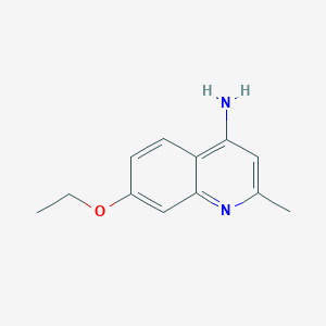 molecular formula C12H14N2O B12111613 4-Quinolinamine, 7-ethoxy-2-methyl- CAS No. 66735-28-2