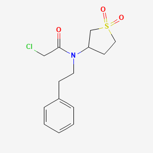 molecular formula C14H18ClNO3S B12111623 Acetamide, 2-chloro-N-(2-phenylethyl)-N-(tetrahydro-1,1-dioxido-3-thienyl)- CAS No. 453576-68-6