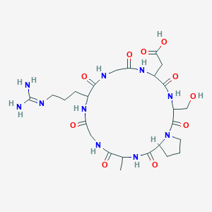 molecular formula C25H40N10O10 B12111624 Cyclo(-Gly-Arg-Gly-Asp-Ser-Pro-Ala) 