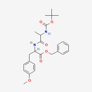 molecular formula C25H32N2O6 B12111656 benzyl (2S)-3-(4-methoxyphenyl)-2-[[(2S)-2-[(2-methylpropan-2-yl)oxycarbonylamino]propanoyl]amino]propanoate 