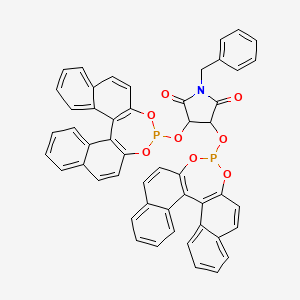 molecular formula C51H33NO8P2 B12111669 1-N-Benzylpyrrolidine-3,4-bis[(R)-1,1'-binaphthyl-2,2'-diyl]phosphite-L-tartaric acid 