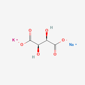 molecular formula C4H4O6KNa·4H2O<br>C4H4KNaO6 B1211169 Sodium potassium tartrate CAS No. 147-79-5