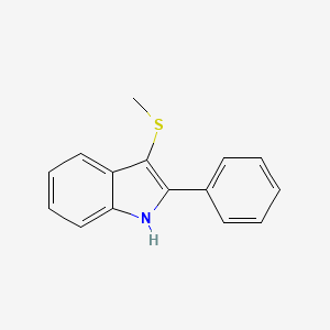 molecular formula C15H13NS B12111738 3-(methylthio)-2-phenyl-1H-indole CAS No. 40015-25-6