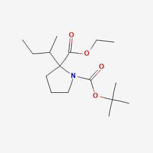 molecular formula C16H29NO4 B12111761 N-(tert-butoxycarbonyl)-alpha-((1S)-1-methyl-propyl)proline ethyl ester 