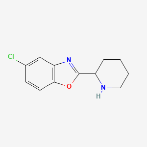 molecular formula C12H13ClN2O B12111765 Benzoxazole, 5-chloro-2-(2-piperidinyl)- CAS No. 1152572-46-7