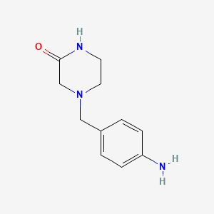 molecular formula C11H15N3O B12111784 2-Piperazinone, 4-[(4-aminophenyl)methyl]- 