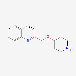 molecular formula C15H18N2O B12111798 2-{[(Piperidin-4-yl)oxy]methyl}quinoline CAS No. 189288-09-3