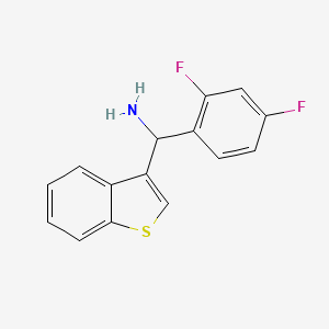 molecular formula C15H11F2NS B12111827 Benzo[b]thiophene-3-methanamine, alpha-(2,4-difluorophenyl)- CAS No. 1152545-68-0