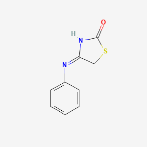 molecular formula C9H8N2OS B12111845 4-[(E)-Phenylimino]-thiazolidin-2-one CAS No. 14513-16-7