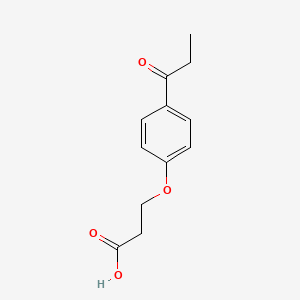 molecular formula C12H14O4 B12111908 Propionic acid, 3-(p-propionylphenoxy)- CAS No. 65976-44-5
