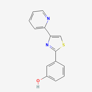 molecular formula C14H10N2OS B12111948 Phenol, 3-[4-(2-pyridinyl)-2-thiazolyl]- CAS No. 1152495-54-9