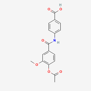 molecular formula C17H15NO6 B1211202 4-[[(4-Acetyloxy-3-methoxyphenyl)-oxomethyl]amino]benzoic acid 