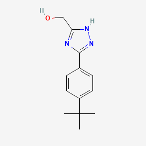 molecular formula C13H17N3O B12112077 1H-1,2,4-Triazole-5-methanol, 3-[4-(1,1-dimethylethyl)phenyl]- 