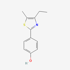 molecular formula C12H13NOS B12112096 Phenol, 4-(4-ethyl-5-methyl-2-thiazolyl)- CAS No. 1152495-32-3