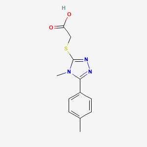 molecular formula C12H13N3O2S B12112109 {[4-methyl-5-(4-methylphenyl)-4H-1,2,4-triazol-3-yl]sulfanyl}acetic acid CAS No. 436090-58-3