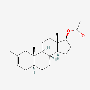 molecular formula C22H34O2 B1211211 2-Methyl-5alpha-androst-2-en-17beta-ol acetate CAS No. 974-99-2