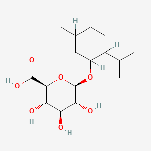 molecular formula C16H28O7 B1211213 (2S,3S,4S,5R,6R)-3,4,5-Trihydroxy-6-(5-methyl-2-propan-2-ylcyclohexyl)oxyoxane-2-carboxylic acid CAS No. 107551-97-3
