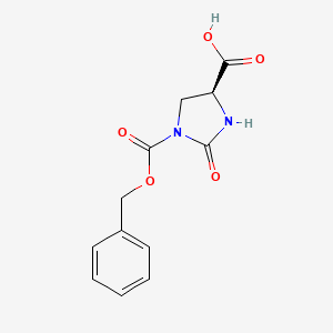 molecular formula C12H12N2O5 B12112131 (S)-1-((benzyloxy)carbonyl)-2-oxoimidazolidine-4-carboxylic acid 