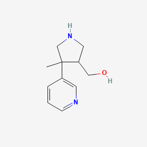molecular formula C11H16N2O B12112135 (4-Methyl-4-(pyridin-3-yl)pyrrolidin-3-yl)methanol 