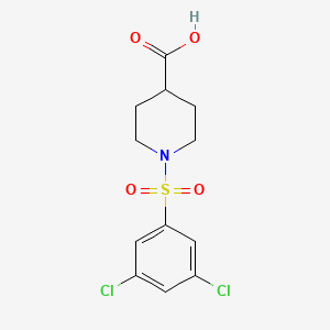 molecular formula C12H13Cl2NO4S B12112154 1-(3,5-Dichlorobenzenesulfonyl)piperidine-4-carboxylic acid 