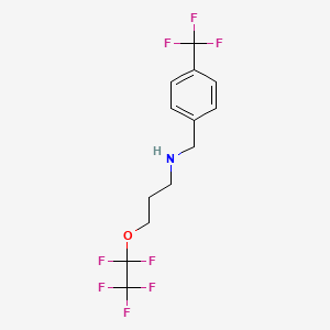 molecular formula C13H13F8NO B12112160 (3-Pentafluoroethyloxy-propyl)-(4-trifluoromethyl-benzyl)-amine 