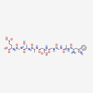 molecular formula C35H48N10O15 B12112218 H-DL-Trp-DL-Ala-Gly-Gly-DL-Asp(1)-OH.DL-N(1)Ala-DL-Ser-Gly-DL-Glu-OH 