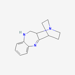 molecular formula C14H17N3 B12112235 11,11a-Dihydro-10H-quinuclidino(2,3-c)-1,5-benzodiazepine CAS No. 69602-09-1