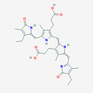 molecular formula C33H38N4O6 B1211228 3-[2-[[3-(2-carboxyethyl)-5-[(3-ethyl-4-methyl-5-oxopyrrol-2-ylidene)methyl]-4-methyl-1H-pyrrol-2-yl]methylidene]-5-[(4-ethyl-3-methyl-5-oxopyrrol-2-yl)methylidene]-4-methylpyrrol-3-yl]propanoic acid 