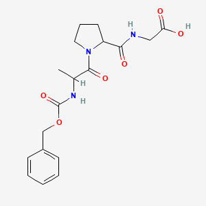 molecular formula C18H23N3O6 B12112287 2-[[1-[2-(Phenylmethoxycarbonylamino)propanoyl]pyrrolidine-2-carbonyl]amino]acetic acid 