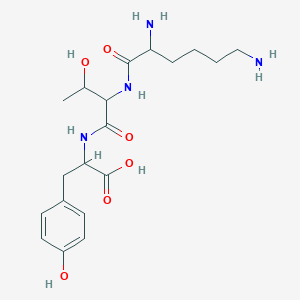molecular formula C19H30N4O6 B12112295 2-[[2-(2,6-Diaminohexanoylamino)-3-hydroxybutanoyl]amino]-3-(4-hydroxyphenyl)propanoic acid 