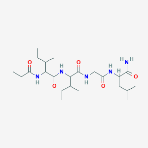 molecular formula C23H43N5O5 B12112301 Propionyl-ile-ile-gly-leu-NH2 